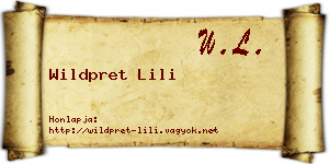 Wildpret Lili névjegykártya